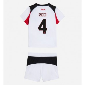 AC Milan Samuele Ricci #4 Udebanetrøje Børn 2025-26 Kortærmet (+ Korte bukser)